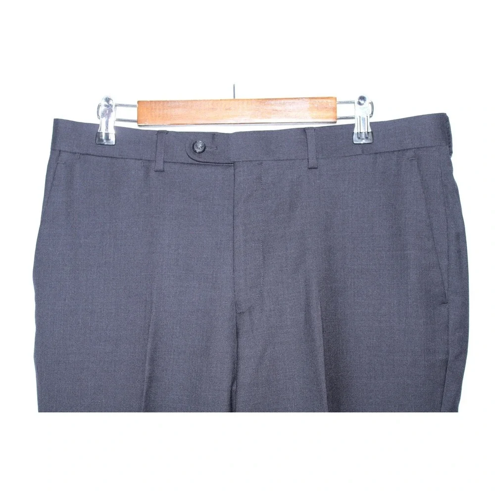 John Varvatos Men's Size 34 Black Wool Business Formal Dress Pants - Picture 2 of 8